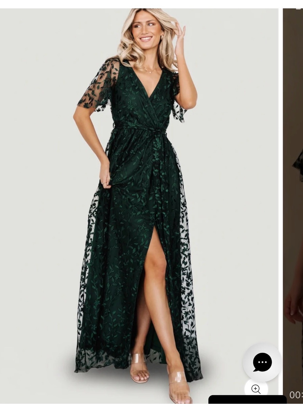 Baltic Born Marseille Embossed Maxi Dress in Green